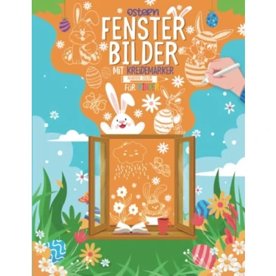 Abbildung von Fensterbilder Kreidemarker Ostern Window Color Vorlagen für Kinder: 50 Fenster Schablonen Kreidestifte I Fensterdeko Kinderzimmer Malvorlagen &amp; Frühling Basteln Fensterkreide Stifte