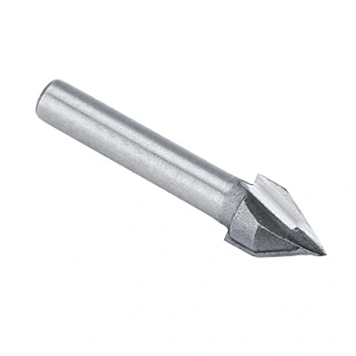 Abbildung von Fräser Wolframstahl CNC Gravur Scharfer V Nut Bit Schaftfräser 60 Grad 6 mm Schaft 10 Durchmesser Dreidimensional Zeichen Herstellung Holzbearbeitung Fasenschneider