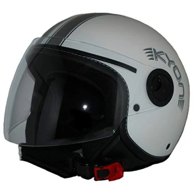 Abbildung von protectWEAR Herren H730 WS M Jethelm mit Visier M, Weiß matt Silberstreifen, EU