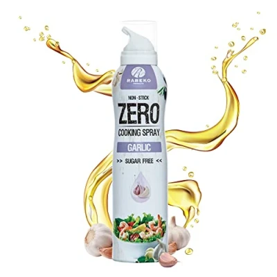 Abbildung von Rabeko Zero Kochspray kalorienarm KNOBLAUCH 800 Portionen,2 kcal pro Sprühstoß Pfannenspray zum Braten,Grillen &amp; Backen ohne Zusätze,ohne ZuckerNon Stick Cooking SprayGluten und Laktosefrei