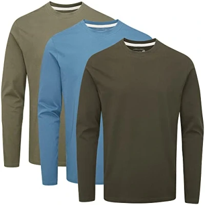 Abbildung von Charles Wilson 3er Pack Langarm T Shirt Mit Rundhalsausschnitt (XL, Horizon (0822))