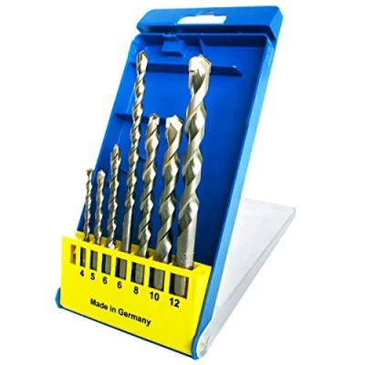 Abbildung von S&amp;R Superschlag Stein und Betonbohrer Set 7 tlg (4 12mm) Mit Hartmetallspitze, Spiralnut, Rundlaufgenauigkeit Korrosionsschutz für Beton, Ziegel, Natur Kunststein