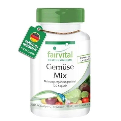 Abbildung von Fairvital Gemüse Mix 120 Kapseln HOCHDOSIERT VEGAN 10 Sorten