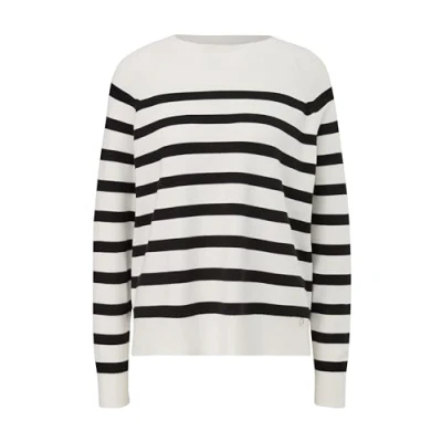 Abbildung von comma MIT Streifen Strickpullover, Damen, Größe: 40, Weiß