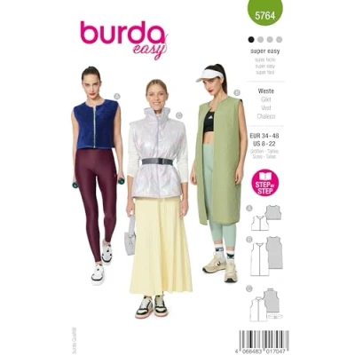 Abbildung von burda easy Schnittmuster Damen (Long) Weste Gr. 34 48