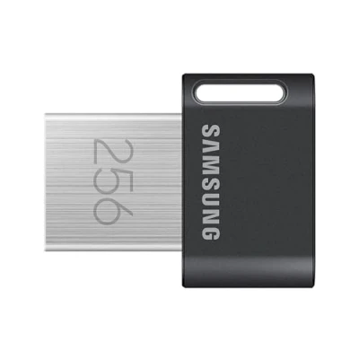 Abbildung von Samsung FIT Plus USB Stick Typ A, 256 GB, 400 MB/s Lesen, 110 Schreiben, kompakter 3.1 Speicherstick mit Schlüsselring, Gray, MUF 256AB/APC