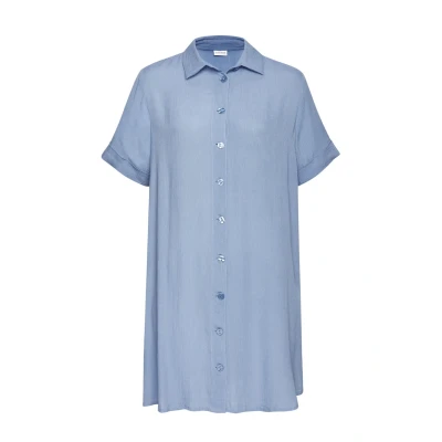 Abbildung von LASCANA Longbluse, mit Knopfleiste, Kurzarmbluse, Blusenkleid, sommerlich
