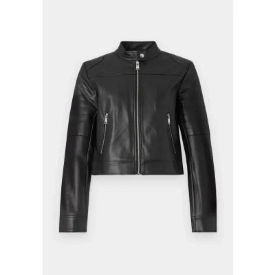 Abbildung von ONLY Onlsaramy MOTO Lederjacke, Damen, Größe: Medium, Black