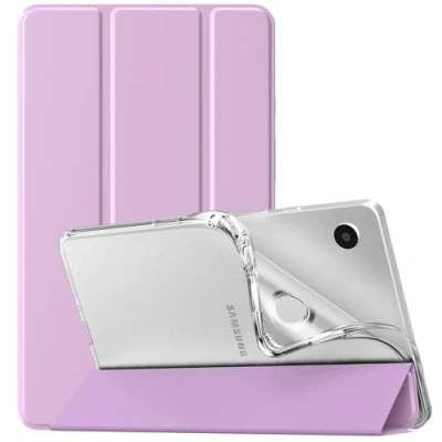 Abbildung von TiMOVO für Samsung Galaxy Tab A9 Hülle 8,7 Zoll 2023, Schlank Weich TPU Schutzhülle mit Transluzent Mattiert Rückseite das Neue Tablet SM X110/X115/X117, Taro Lila