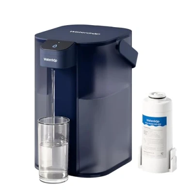 Abbildung von Waterdrop Sofortiger Elektrischer Wasserfilter Kanne, 3.5L 3 Monate Outdoor Trinkwasser System, Reduziert Chlor, Blei, Quecksilber, PFAS, PFOA/PFOS, Blau (mit 1 757 Liter Filter)