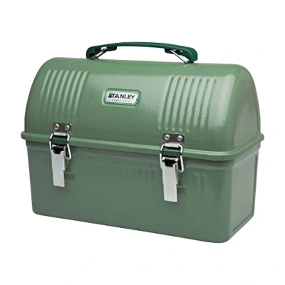 Abbildung von Stanley Classic Lunch Box 9.5L Lunchbox aus Edelstahl mit Griff BPA Frei Food Behälter Platz für Thermosflasche oder Reisebecher Hammertone Green