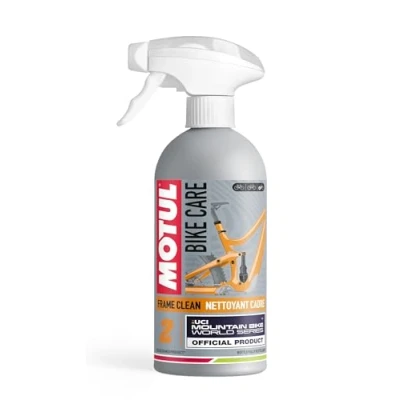 Abbildung von Motul Reinigungsspray für Offroad Fahrrad Rahmen und Teile, Haftschaum, Nicht abtropfend, Geeignet empfindliche Materialien, VOC frei, Fahrradpflege, Bike Care Frame Clean Off Road, 500 ml