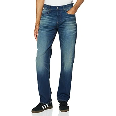 Abbildung von G STAR RAW Herren 3301 Relaxed Straight Jeans, Blau (worker blue faded 51004 A088 A888), 25W / 26L