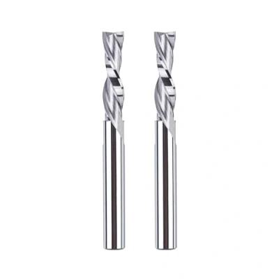 Abbildung von SpeTool 2 Stück Spiralfräser 6mm Schaft Downcut 24mm Schnittlänge CNC Fräser Set Nutfräser VHM Schaftfräser für Oberfräse Spiralnutfräser Langlochfräser Holz Router Bits Flöten Holzfräser
