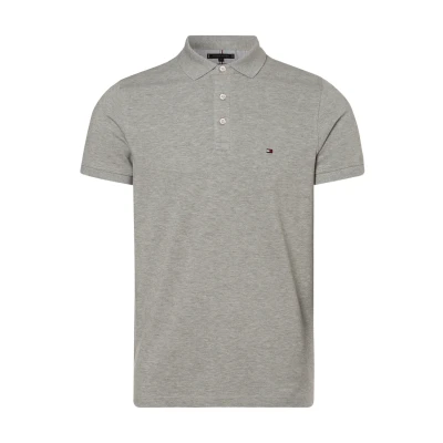 Abbildung von Tommy Hilfiger Herren Poloshirt Kurzarm 1985 Slim Fit, Grau (Light Grey Heather), S