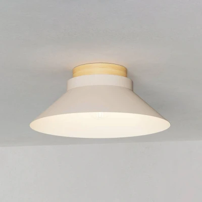 Abbildung von EGLO Deckenlampe Moharras, Deckenleuchte im Skandi und Boho Design, FSC100HB, Wohnzimmerlampe aus Holz in Natur Metall Sandfarben, Lampe Decke, Flurlampe mit E27 Fassung