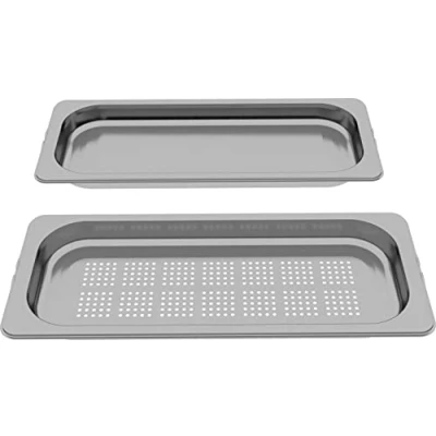 Abbildung von Neff Z1650DU0, 2 Dampfbehälter (gelocht/ungelocht) Size M, Edelstahl 35x454x187 mm, Made in Germany