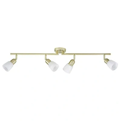 Abbildung von BRILLIANT Lampe Sofia Spotrohr 4flg messing/weiß alabaster 4x D45, E14, 40W, geeignet für Tropfenlampen (nicht enthalten) Arme drehbar/Köpfe schwenkbar