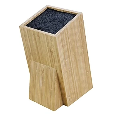 Abbildung von Vogue Messerblock aus Holz mit Borsten, Universal Bambus, Größe: 24,5 (H) x 12 (B) 15,5 (T) cm, für alle Messer, leichter Winkel einfachen Zugriff, Profi und Hobbyköche, CP862