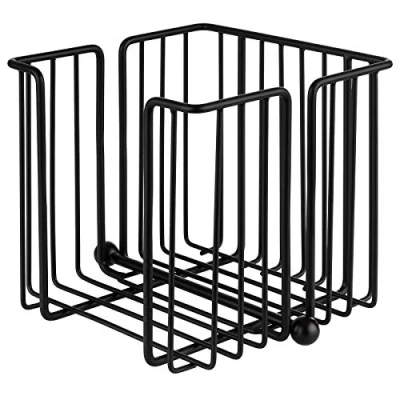 Abbildung von APS Serviettenhalter „Urban&quot;, Serviettenspender aus verchromtem Metall, Serviettenständer für Servietten 1/4 Falz, inkl. Beschwerer, 19 x cm, 18 cm Höhe, 150