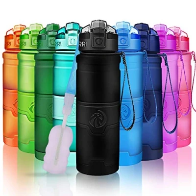 Abbildung von ZORRI Sport Wasserflasche Trinkflasche Bpa Frei Sportflasche, Schwarz, Gr. 500ml 17oz