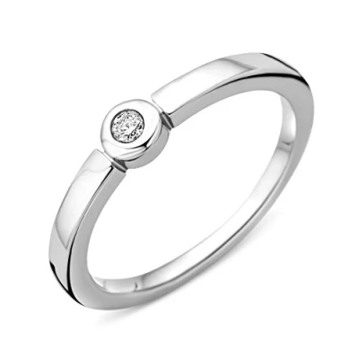 Abbildung von MIORE Solitär Damen Ring Diamant 925 Sterling Silber mit echtem von 0,05 Karat hautfreundliche Verlobungsring Schmuck vom Juwelier