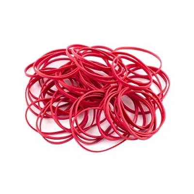 Abbildung von D.RECT Gummibänder 1kg Beutel 50mm Durchmesser Breit 3mm Gummiring Bänder für Haushalt, Arbeit, Büro wiederverwendbar haltbar langlebig stabil Rot