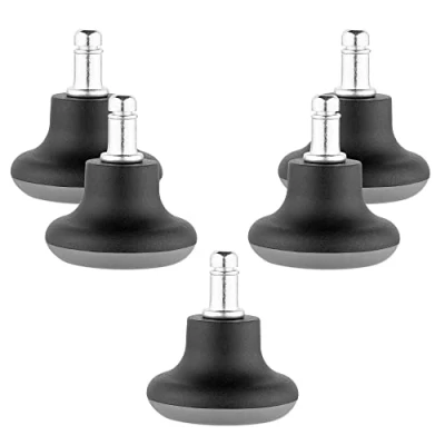 Abbildung von kwmobile Bürostuhl Gleiter 5er Set Bodengleiter für Schreibtischstuhl 11/26mm Drehstuhl Füße Parkett Fliesen Stuhl Fußgleiter schwarz grau
