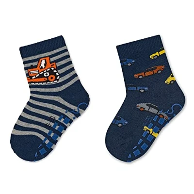 Abbildung von Sterntaler Baby Jungen Abs sokken Dp Bagger+autos_8102120 Hausschuh Socken, Dunkeltürkis, 25 26 EU