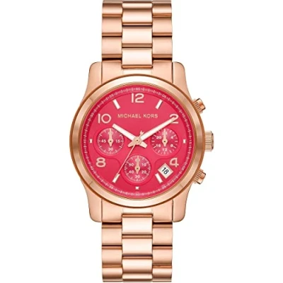 Abbildung von Michael Kors Traditional Runway Chronograph Rose goldcoloured, Damen, Größe: One Size, gold coloured
