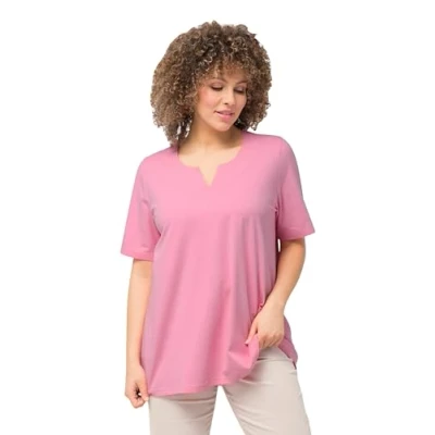 Abbildung von Ulla Popken Halbarm Tshirt basic, Damen, Größe: 58/60, Light pink