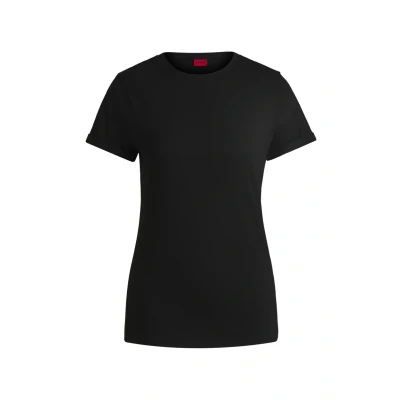 Abbildung von HUGO THE Plain TEE Tshirt basic, Damen, Größe: XS, Black