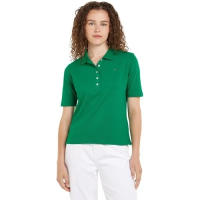 Abbildung von Tommy Hilfiger Damen Poloshirt Kurzarm 1985 Reg Pique Polo Ss Regular Fit, Grün (Olympic Green), XS