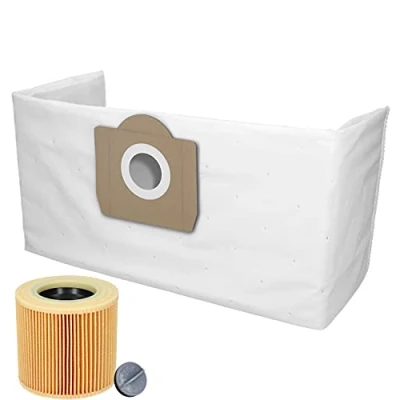 Abbildung von McFilter 10 Vlies Staubsaugerbeutel + 1 Patronenfilter geeignet für Kärcher, Alternative 6.959 130.0 6.414 552.0 KFI 3310 WD3 Premium, MV3, A2604, A2204, A2254, Mehrzwecksauger, Typ KA 39