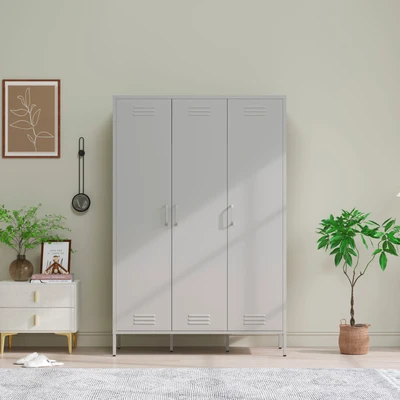 Abbildung von OTTO home Kleiderschrank "Siena Schrank Spind Metallschrank mit 3 Türen" Ideal für jeden Wohnraum - Trendsetter, Zeitloser Schlafzimmerschrank Garderobe Multischrank