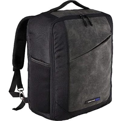 Abbildung von Cabin Max Manhattan Rucksack 40x30x20 cm, 24 l, recycelter Stoff, Fluggenehmigt, Wizz Air kompatibel, Untersitz Reisetasche, Schwarz, Reiserucksäcke (Schwarz RPET 40 x 30 20 cm)
