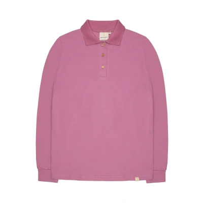 Abbildung von greenjama Damen Langarm Shirt mit Polo Kragen, GOTS Zertifiziert Pyjamaoberteil, Grape, 42