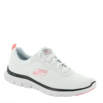 Abbildung von Skechers Damen Flex Appeal 4.0 Brilliant View Sneaker, White Mesh Black Pink Trim, 39.5 EU