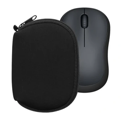 Abbildung von kwmobile Hülle kompatibel mit Logitech M220 Silent / M235 M185 Neopren für PC Mouse Schutzhülle Computer Maus Tasche Schwarz