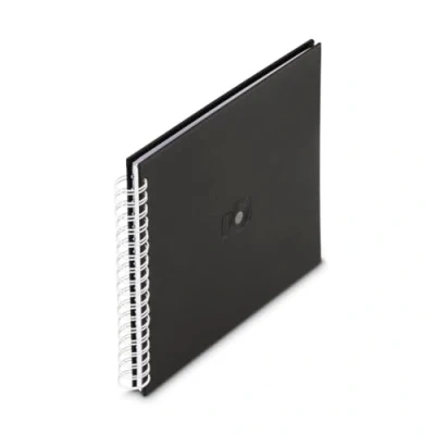 Abbildung von Hama Fotoalbum 28x24 cm (Ringbuch Album mit 50 weißen Seiten, zum Selbstgestalten u. Einkleben, dezentes Cover Prägung) schwarz