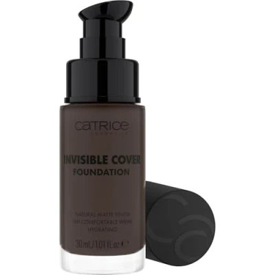 Abbildung von Catrice Invisible Cover Foundation, Nr. 097N, Nude, feuchtigkeitsspendend, langanhaltend, natürlich, für trockene Haut, vegan, ölfrei, ohne Parabene, Mikroplastikpartikel, 1er Pack (30ml)