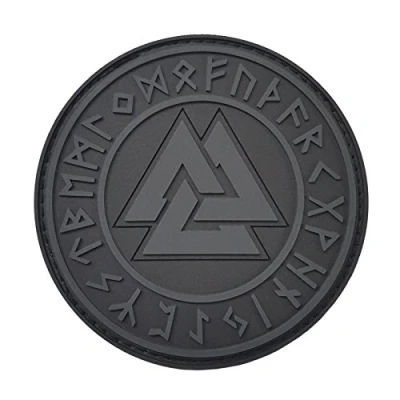 Abbildung von ACU Subdued Valknut Norse Heathen Rune Odin Viking Runic Pagan Morale PVC Rubber Fastener Patch