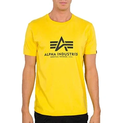 Abbildung von Alpha Industries CAMO Tshirt print, Herren, Größe: Large, Empire yellow