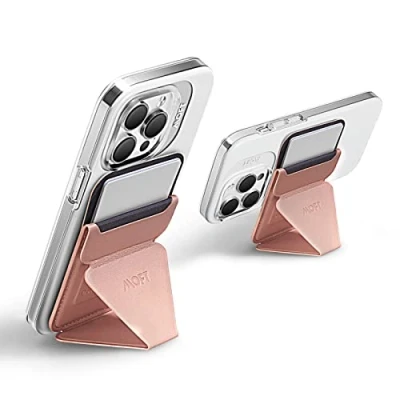 Abbildung von MOFT Magnetischer Handy Wallet Ständer, Veganem Leder Kartenhalter Stand Kompatibel mit Magsafe iPhone 16 15 14 13 12 Serie, 3 Betrachtungswinkel