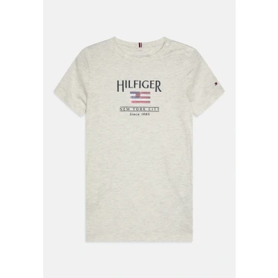 Abbildung von Tommy Hilfiger FLAG TEE Dress Jerseykleid für Kinder, Größe: 104, Snow white heather