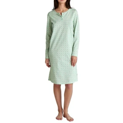 Abbildung von CALIDA Flower Nights Langarm Nachthemd Damen, weich, pflegeleicht, mit Knopfleiste, Länge 120cm