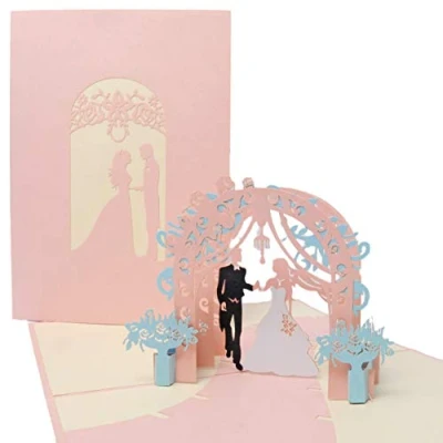 Abbildung von Favour Pop Up® eine romantische 3D Hochzeitskarte, Glückwunschkarte zur Hochzeit, auch für Geldgeschenk oder Gutschein. XP958 …