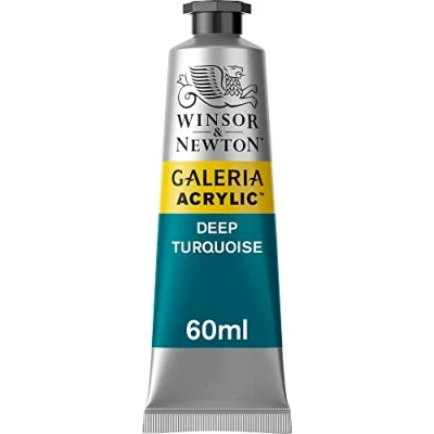 Abbildung von Winsor &amp; Newton 2120232 Galeria Acrylfarbe, hohe Pigmentierung, lichtecht, buttrige Konsistenz, 60 ml Tube Dunkeltürkis