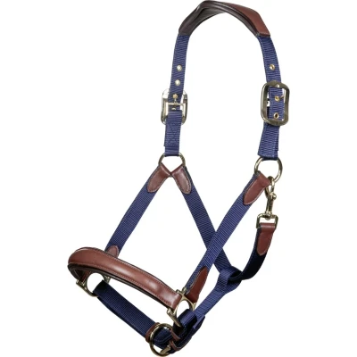 Abbildung von HKM Halfter Luna Leder/Nylon Dunkelblau/Braun Pony