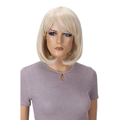 Abbildung von CAISHA Perücke Bob Kurzhaar Cosplay Theater Show Hitzebeständig Synthetik Glatt Platinblond SH032k